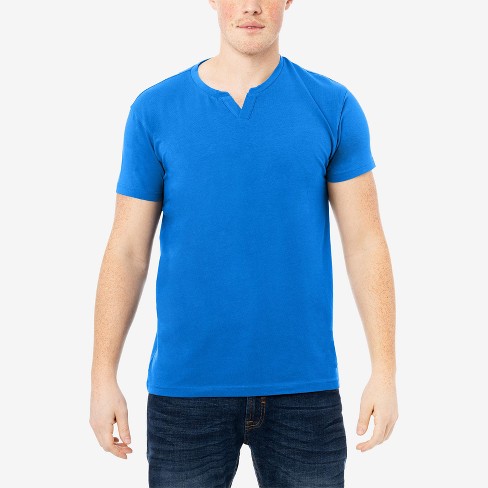 X RAY Men's Basic V-Notch Neck Short Sleeve T-Shirt in OCEAN BLUE Size X  Large