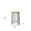 HomeRoots 29" Light Brown Iron Backless Bar Chair - 3 of 4