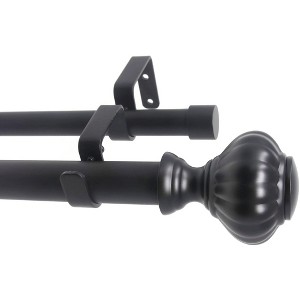 Urbanest Door Knob Manhattan 1-inch 3-4 inch Double Drapery Curtain Window Rod Set - 1 of 4