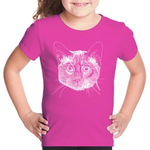 LA Pop Art Girl's Word Art T-shirt - Siamese Cat - 1 of 4