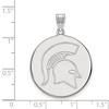 Black Bow Jewelry 10k White Gold Michigan State Spartans NCAA Extra Large Pendant - 2 of 3