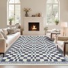 Washable Checkered Low-Pile Rug — Non-Slip, Stain Resistant Small Carpet for Living Room, Dining Room, Nursery & Classroom - 3 of 4