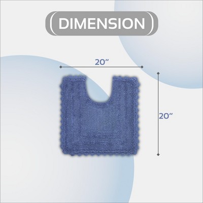 Lilly Blue Cotton Crochet Reversible Bath Rug