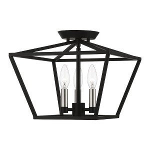 Livex Lighting Devone 3 - Light Semi-Flush Mount in  Black/Brushed Nickel - 1 of 4