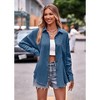 Coolmee Womens Casual Long Sleeve Button Down Shirts Cotton Oversized Blouse V Neck Loose Jacket Tops - 4 of 4