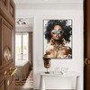 Gulches Canvas Wall Art Girl with Curly Hair Sunglasses Orange Headwrap Earrings and Necklaces - 2 of 4