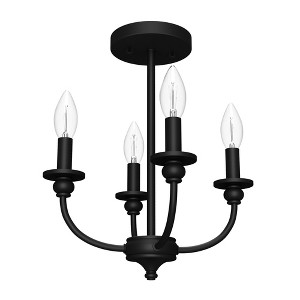 Hunter Fans 13" Southcrest Ceiling Light Flat Matte Black Finish - 4 Bulb Semi-Flush Mount for Indoor Spaces - 1 of 1