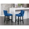 4 Pcs Wing-Back Bar Stools Set, 22x19x37 Inches Velvet Spring Cushion Barstools, Armless Kitchen Counter Bar Stool - 3 of 4