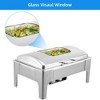 Chafing Dish Buffet Set, 9 Qt Stainless Steel Flip Cover Chafer with Viewing Lid & Removable Base - 4 of 4