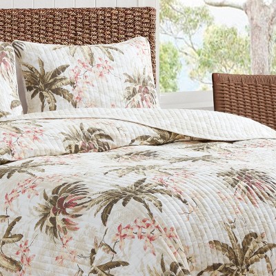 Coastal Breeze Twin Quilt Set in White Cotton with Reversible Design