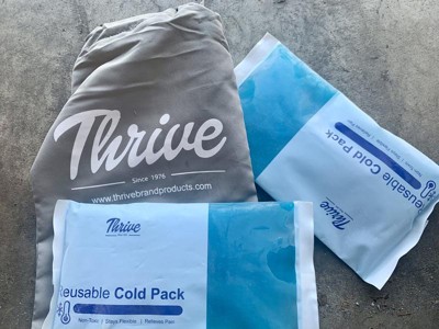 Thrive 2 Pack Reusable Cold Compress Ice Packs for Injury, Soft Touch Gel  Ice Pack for Pain Relief & Rehabilitation, Standard