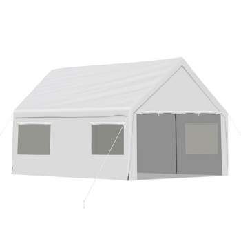 Aoodor  Vehicle Carport Canopy Portable Garage Party Canopy Tent Boat Shelter, Heavy Duty Metal Frame
