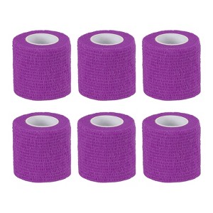 Unique Bargains Self-Adhesive Elastic Breathable Bandage Athletic Tapes 6 Rolls 1" x 177" - 1 of 4