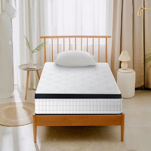 NicBex Medium Firm Cool Cover Memory Foam Hybrid Mattress for Comfy Sleep,Breathable Bed Mattress in a Box - 1 of 4