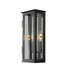 ALOADECOR Modern Rectangular Outdoor Wall Sconce with Dusk-to-Dawn Sensor in Matte Black Exterior Light Fixture with Clear Shade for Porch Entryway - 3 of 4