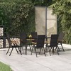 vidaXL Garden Dining Set Black and Brown - 63" Table Length 6 Items - 2 of 4