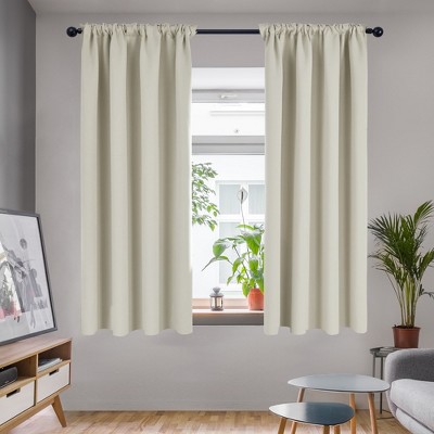 Deconovo Blackout Rod Pocket Curtains (2 Panels, Faux Linen)