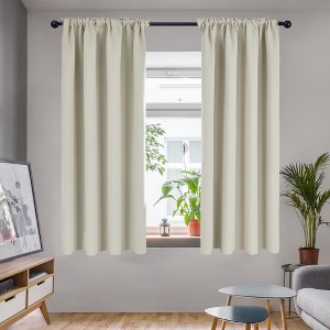 Deconovo Blackout Rod Pocket Curtains (2 Panels, Faux Linen) - 1 of 4