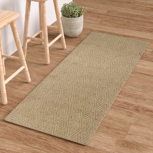 Maxax Jute Door Mat，Hand Woven Area Rug, Boho Rustic Style, Natural Fiber Jute Rug Solid Center for Entryway and Hallway - 1 of 4