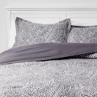 King Paisley Ogee Comforter Set Gray - Threshold™ – BrickSeek