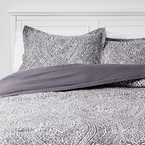 Paisley Ogee Comforter Set Gray Threshold Target