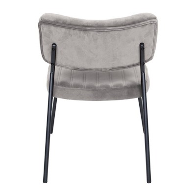 Elegant Fossil Grey Velvet Accent Chair with Metal Frame
