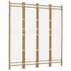 vidaXL Folding 4-Panel Room Divider 63" Bamboo and Canvas - 3 of 4