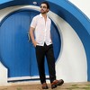 Campus Sutra Men Men's Chalk White Self-Design Cubic Shirt - 3 of 3