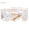 Twin-Twin Over Full L-Shaped Bunk Bed with 3 Drawers, Portable Desk, Wardrobe and Extra Storage for Bedroom, Gray/White/Espresso - ModernLuxe - 3 of 4