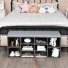 Costway Entryway Padded Shoe Storage Bench 10-Cube Organizer Bench Adjustable - 3 of 4