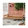 Twin Size Acacia Wood Patio Swing Bed, Weather-Resistant Porch Hanging Bed, Minimalist Style, 85.4" Twin Mattress Fit, Single - Coolbibila - 2 of 4