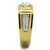 Slickblue Men’s Gold Band Ring with Clear CZ, Center Stone and Side Accents, Stainless Steel, Sizes 8–13 - 4 of 4