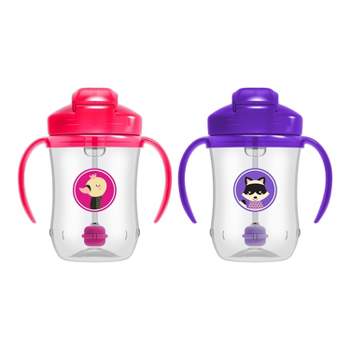 Playtex Baby Sipsters Stage 3 Milk & Water Insulated Straw Sippy Cups, 9  oz, 2 pk