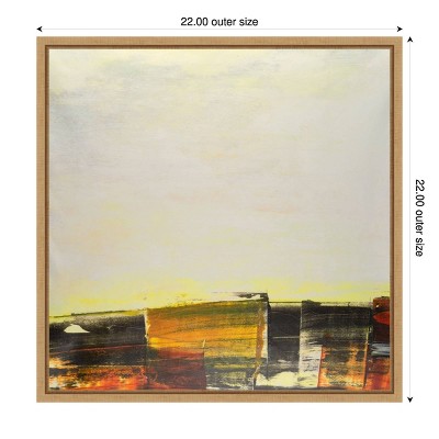 Embellished Boxes II Abstract Canvas Print with Maple Frame