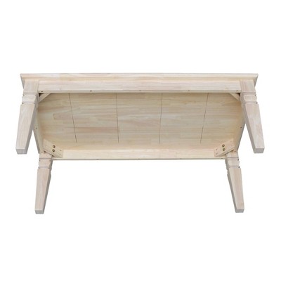 Elegant Java Rectangular Coffee Table in Unfinished Wood