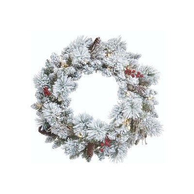 Noma Pre-lit Battery Operated Artificial Christmas Wreath : Target