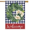 Briarwood Lane Everyday House Flag 40x28 For Outdoor American Magnolia Wreath Patriotic Burlap House Flag Flag House Flag - 2 of 4