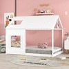 Bed Frame Full Bed With Roof Window, Sturdy Construction Slatted Support, No Box Spring Required, Platform Bed For Boys Girls Teens Bedroom - 2 of 4