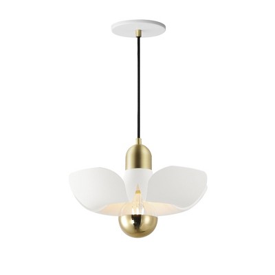 Maxim Lighting Poppy 1 - Light Pendant in  White/Satin Brass