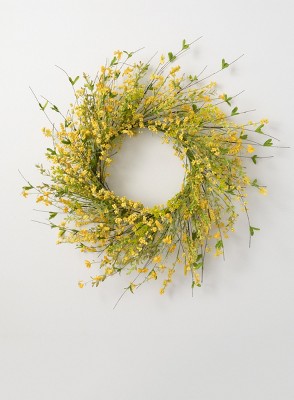 Sullivans Artificial Yellow Wispy Wreath