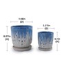 VisioGear 2PCS Ceramic Flowerpot with Drainage Hole, 8" Modern Planter for Patio, Garden, Windowsill, White&Blue, 7.49"*7.49"*8.08" - 3 of 4