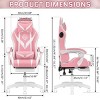 Hoffree Upholstered Massage Gaming Chair Ergonomic Office PC Chair with Bluetooth Speaker & RGB Light - 3 of 4