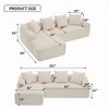 SKRAN 101"  L Shaped Modular Sofa,Combining chaise longue with 3-seater ＆ pillows ,No Installation,Corduroy for Living Room Apartment - 3 of 4