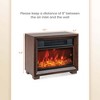 Costway Mini Desktop Electric Fireplace Heater Portable Wooden Fireplace with Vivid Flame Brown - 3 of 4