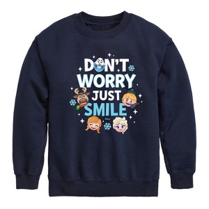 Boys' - Disney - Don't Worry Be Emojis Graphic Long Sleeve Fleece Sweatshirt - 1 of 4