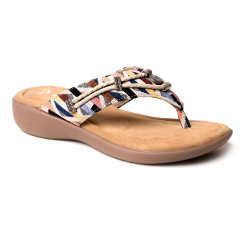 Minnetonka Women's Silverthorne 360 Thong Sandals 504299, Sunset Geo ...