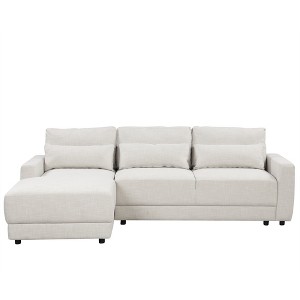 VYNXARIA U_STYLE L-shaped Modular Sectional Sofa with Removable Back Cushions and 3 Pillows, Suitable for Living rooms, Offices, and Apartments - 1 of 4