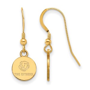 Black Bow Jewelry 14k Yellow Gold Plated Sterling Silver The Citadel Bulldogs NCAA Dangle Earrings - 1 of 3