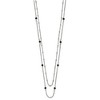 Chisel Stainless Steel Polished 2-Strand Black Crystal Beaded 16" with 1" Extension Necklace - 3 of 4