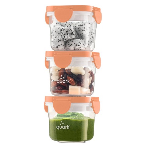 Quark Storii Baby Food Storage Containers with Integrated Ice Packs - Orange - 3pk - image 1 of 4